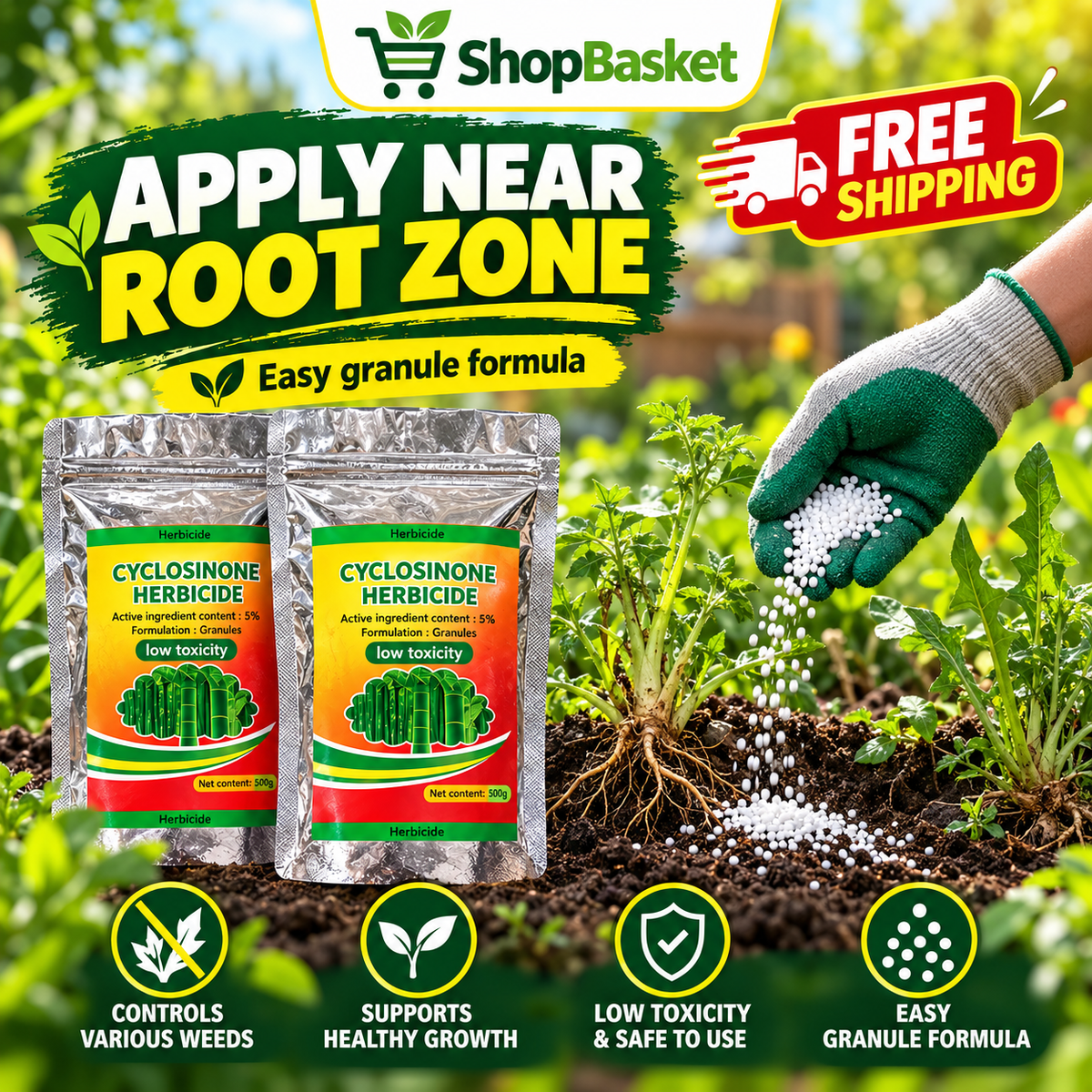 Cyclosinone Herbicide Granular Grass Killer (Pack of 2)